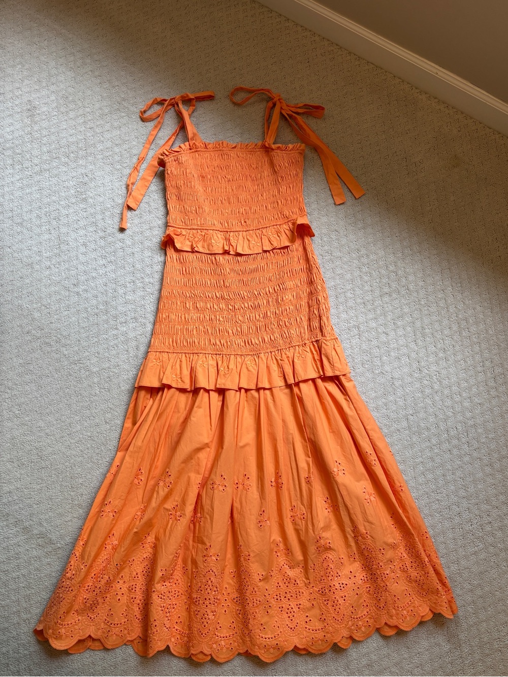 Endless Rose Orange Tie-Shoulder Maxi Dress